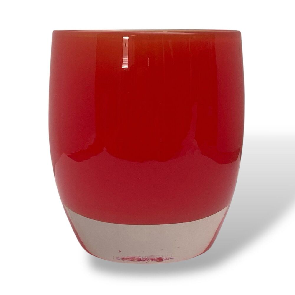 Glassybaby Happiness Votive Candle Holder Red Hand Blown Glass Pre Triskelion